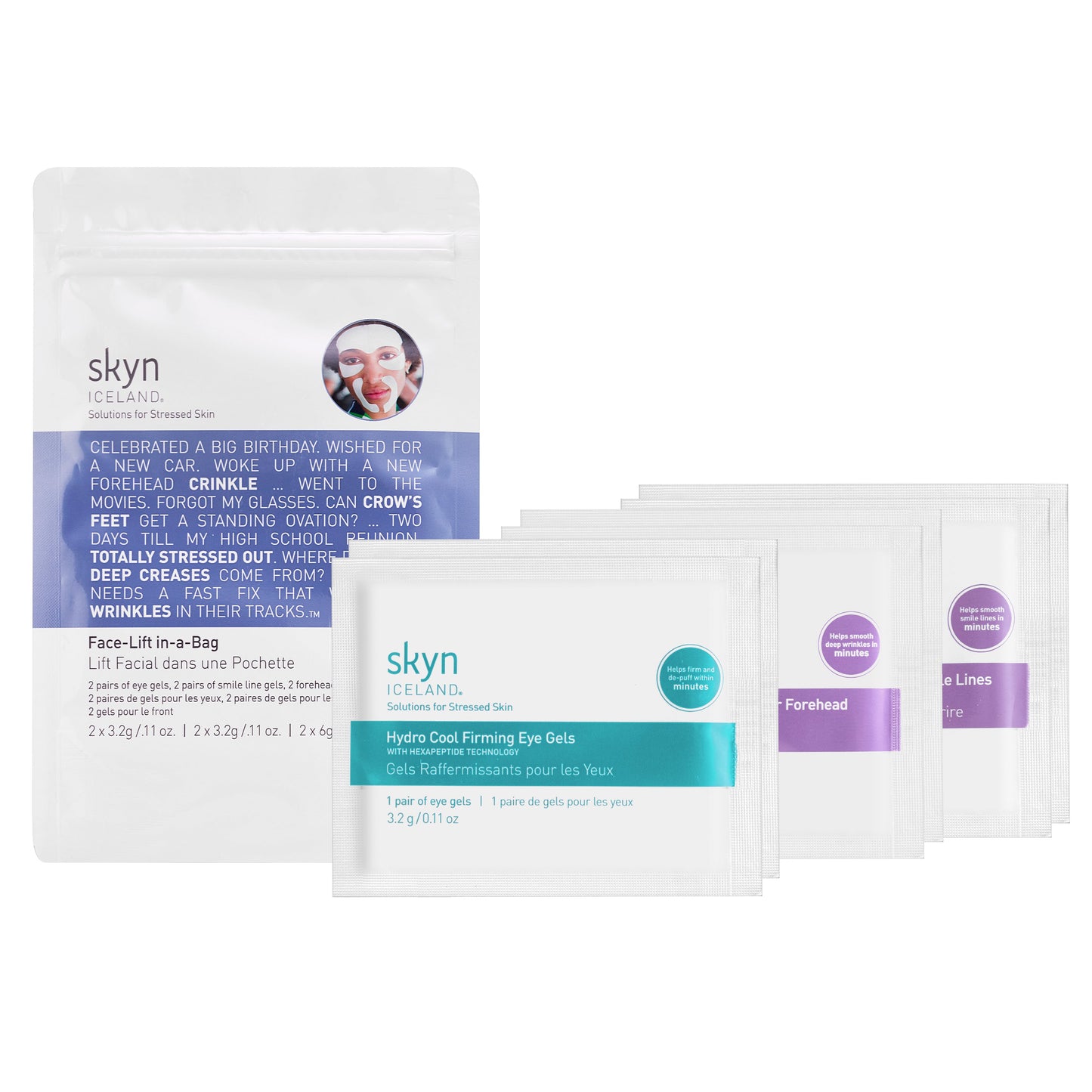 Hydro Cool Firming Face-Lift in-a-Bag (6-piece kit) by Skyn Iceland